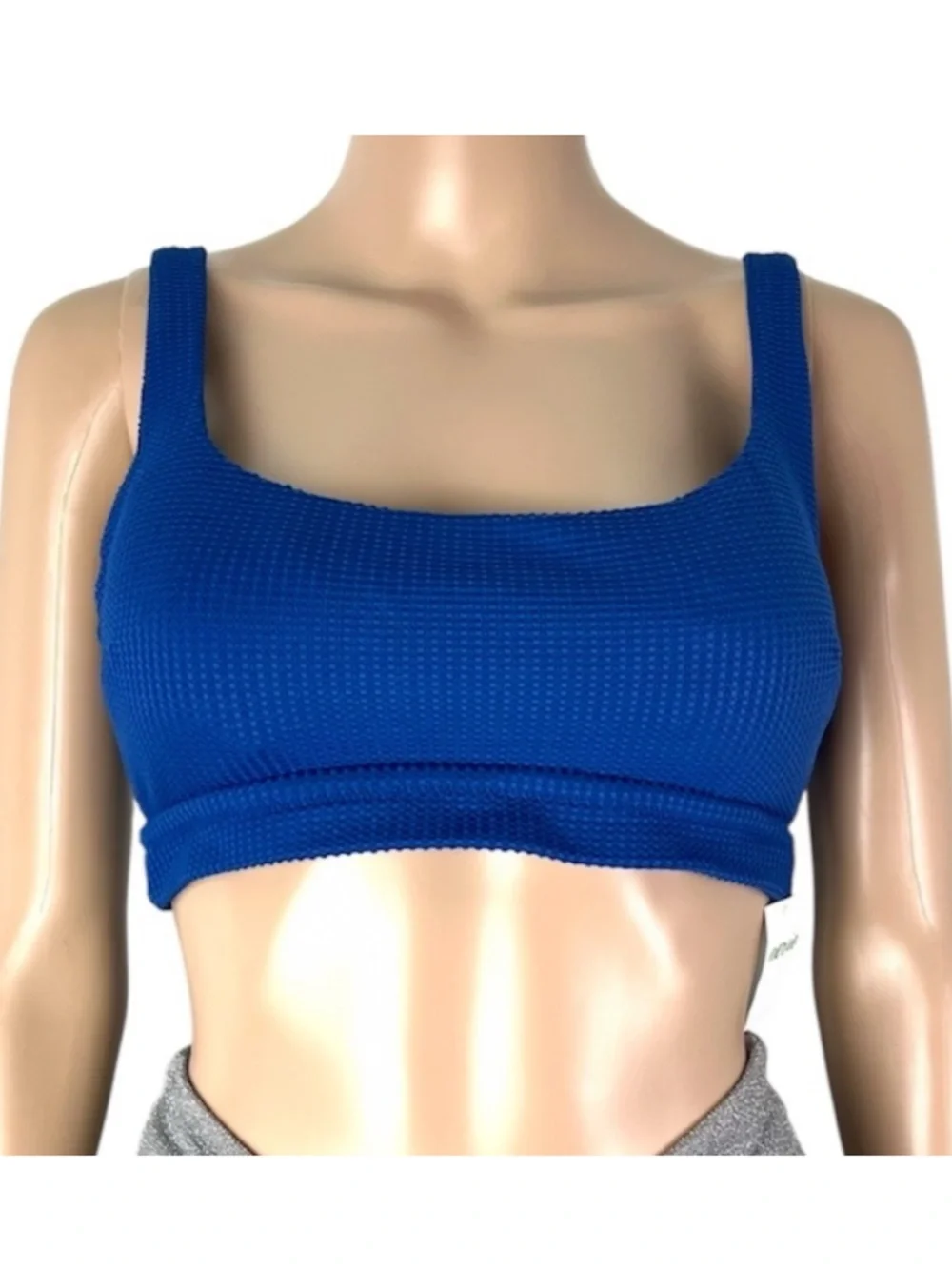 New Aerie Textured Blue Minimalist Pullover Padded Bralette